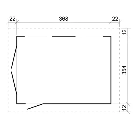 Garage in Legno 368x354 cm Miele a Pannelli Box con Porta Elettrica