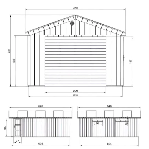 Garage in Legno 3x6 Box Auto Attrezzi da Esterno 21 m2 a Pannelli