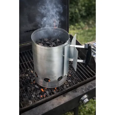 Ciminiera Barbecue Starter BBQ Accendi Fuoco Carbone Carbonella Brace Camino