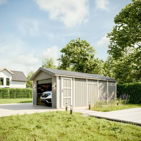 Garage in Legno 3x6 Rosso Box Auto Attrezzi Esterno 21 m2 a Pannelli