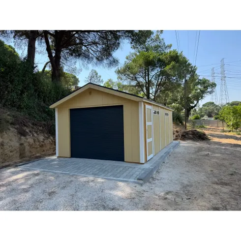 Garage in Legno 3x6 Grigio Scuro Box Auto da Esterno 21 m2 a Pannelli
