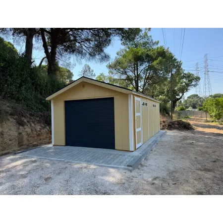 Garage in Legno 3x6 Grigio Scuro Box Auto da Esterno 21 m2 a Pannelli