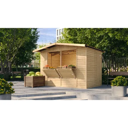Casetta Chiosco in Legno 3x2 a Pannelli 17 mm Bar da Spiaggia Giardino