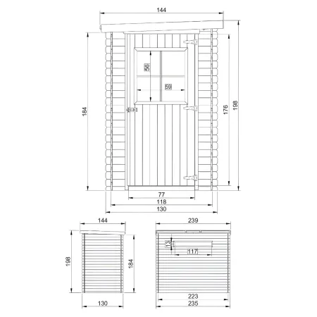 Casetta da Giardino a Parete in Legno 144x239 cm 19 mm