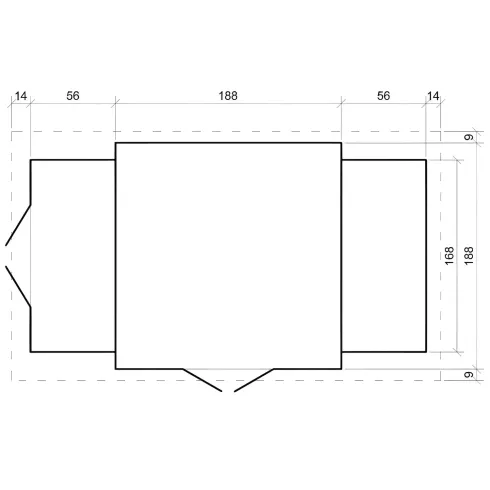Casetta in Legno Timbela a Pannelli 19 mm Box con Legnaia Laterale
