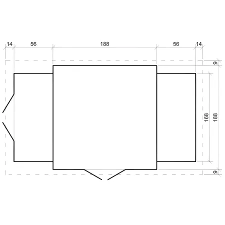 Casetta in Legno Timbela a Pannelli 19 mm Box con Legnaia Laterale