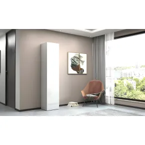 Armadio Scarpiera Anta Battente 45x35x191 cm Bianco Laccato Salvaspazio 2