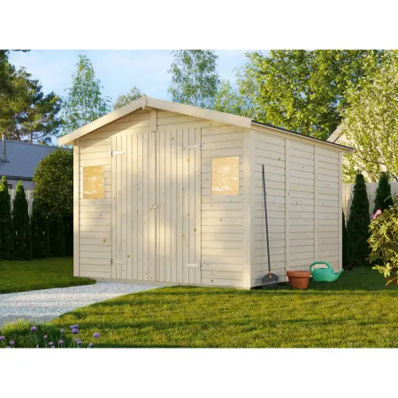 Casetta in Legno 273x280 cm 16 mm Doppia Porta Finestre con Pavimento