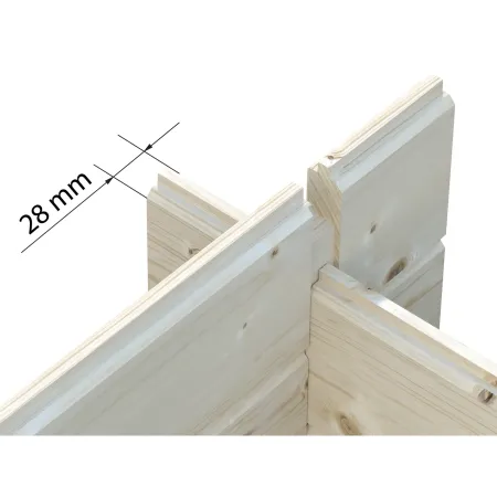Casetta in Legno Naturale 28 mm 406x292 cm Blockhouse Doppia Porta