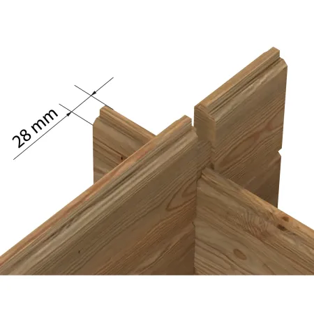 Casetta in Legno Impregnato 250x250 cm Blockhouse 28 mm Porta Doppia