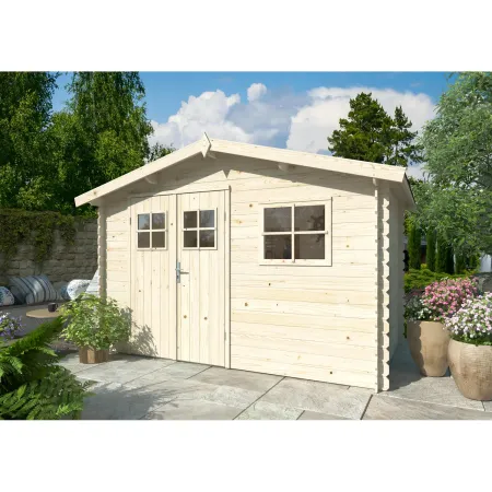 Casetta in Legno 320x205 cm Blockhouse 19 mm Porta Doppia Finestra