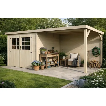 Casetta Rimessa Attrezzi in Legno da Giardino 476x256 cm