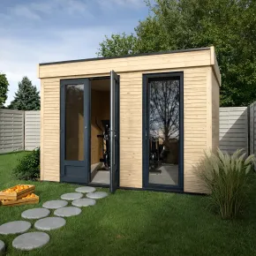 Casetta in Legno Abitabile 3.6x3 mt Parete Isolanti Porta Finestra da Giardino | BricoShop24 2