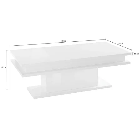 Tavolino da Caffè 100 cm con LED Antracite Rettangolare da Soggiorno