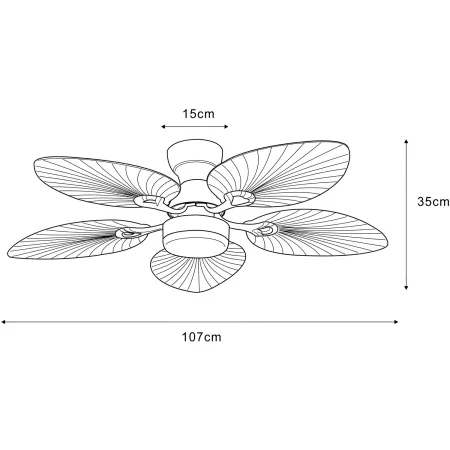 Ventilatore Soffitto con Luce Regolabile Nero Marrone 22W Telecomando