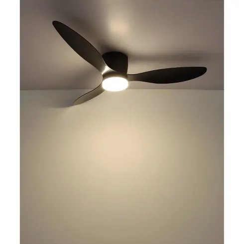 Ventilatore da Soffitto con Luce Nero 3 Pale 20W LED Dimmerabile