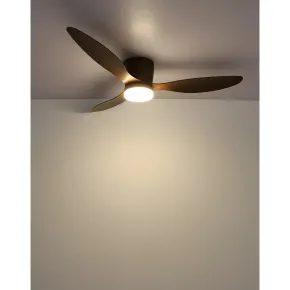 Ventilatore Soffitto con Luce Effetto Legno 3 Pale 20W LED Dimmerabile 2