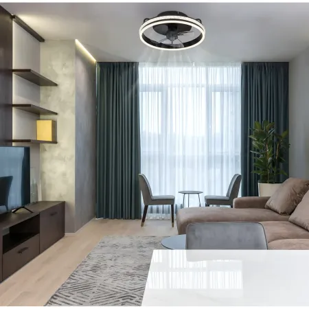Ventilatore da Soffitto con Luce Nero LED CCT Dimmerabile Telecomando