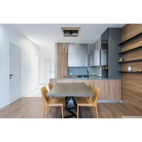 Ventilatore da Soffitto con Luce LED Nero Legno Quadrato Moderno 2