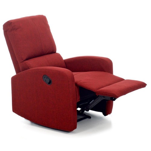 Poltrona Salotto Reclinabile Letto Fiorella Rosso Tessuto Recliner Manuale Casa