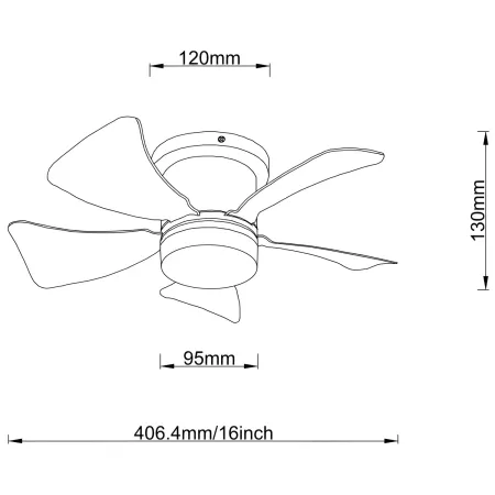Ventilatore da Soffitto con Luce LED CCT Regolabile Bianco 5 Pale
