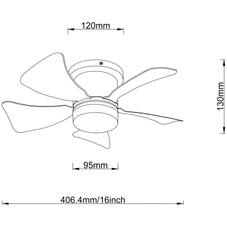 Ventilatore da Soffitto con Luce LED CCT Regolabile Nero 5 Pale Grigio