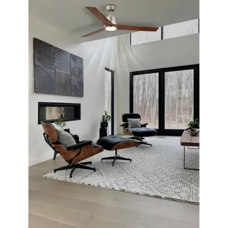 Ventilatore Soffitto con Luce Dimmerabile Grigio 3 Pale Effetto Legno