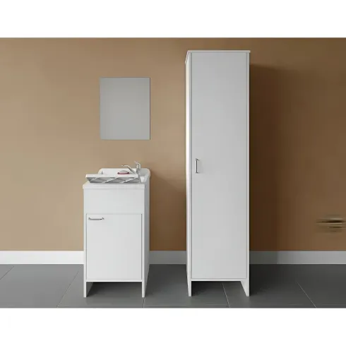 Mobile Lavatoio 45x50x85 con Colonna 45x50x182 e Specchio 45x60