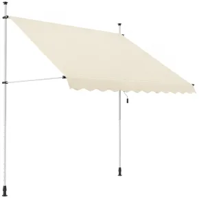 Tenda da Sole a Caduta Senza Viti 250x130 Altezza Regolabile Beige