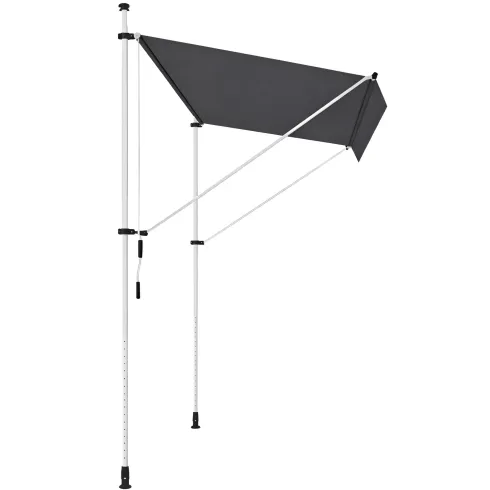 Tenda da Sole a Caduta Senza Viti 250x130 Altezza Regolabile Antracite