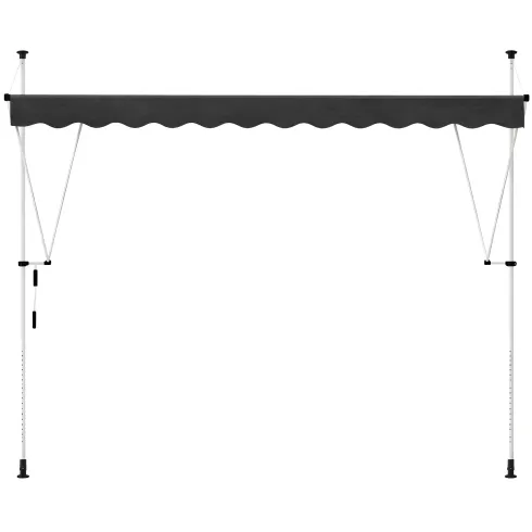 Tenda da Sole a Caduta Senza Viti 250x130 Altezza Regolabile Antracite