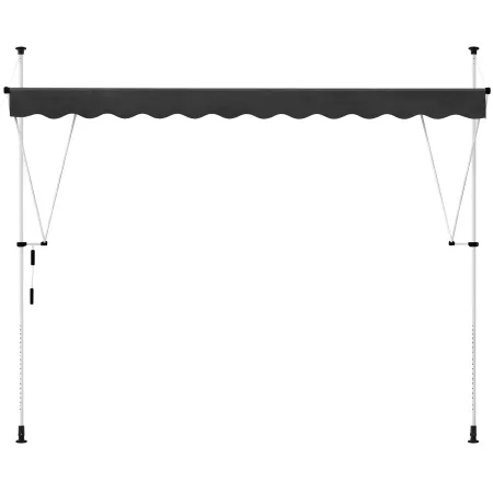 Tenda da Sole a Caduta Senza Viti 250x130 Altezza Regolabile Antracite