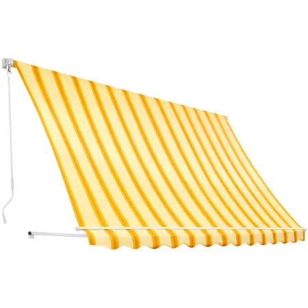 Tenda da Sole a Caduta 300x250 Riga Giallo Bianco Bracci Senza Cassone