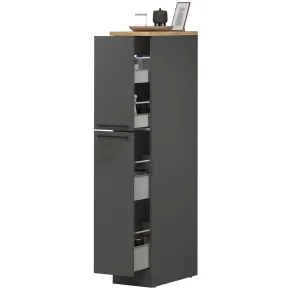 Colonna Portaspezie Antracite Rovere 2 Cassetti Soft Close in Legno 2
