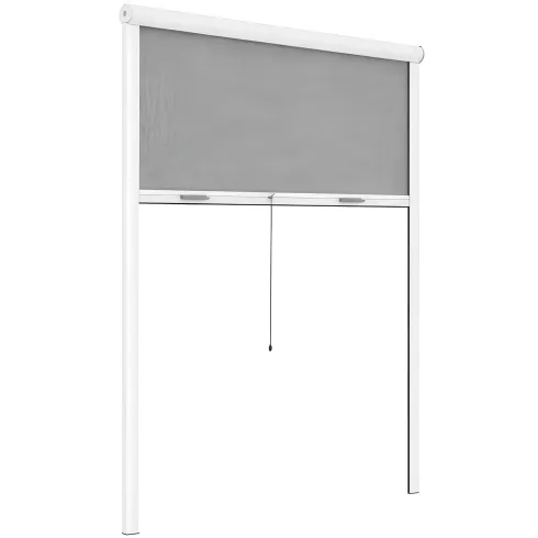 Zanzariera a Rullo Verticale 100x160 Riducibile in Alluminio Bianco