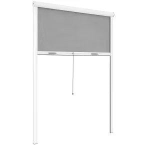 Zanzariera a Rullo Verticale 120x160 Riducibile in Alluminio Bianco