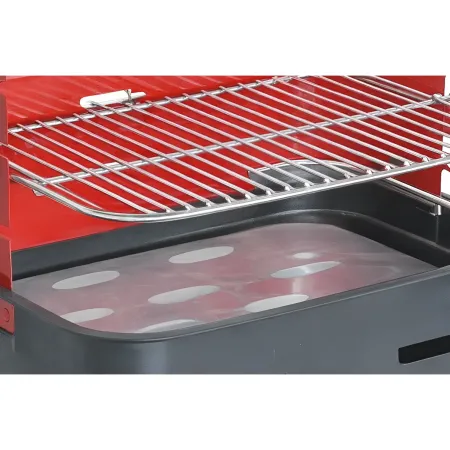 Barbecue a Carbonella 37x27x66 cm Griglia Regolabile Acciaio Rosso