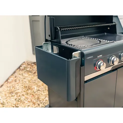 Barbecue Gas Campignaz 4 Fuochi Ruote Acciaio Inox Nero 127x57x113 cm