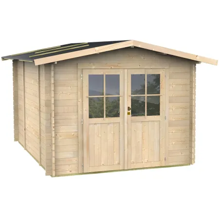 Casetta in Legno 2x1.8 25 mm con Pavimento Rimessa Porta Attrezzi da Giardino | BricoShop24
