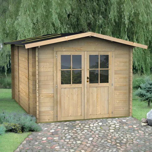 Casetta in Legno 2x1.8 25 mm con Pavimento Rimessa Porta Attrezzi da Giardino | BricoShop24