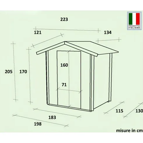 Casetta in Legno 2x1.3 con Pavimento Interno Rimessa per Attrezzi da Giardino | BricoShop24