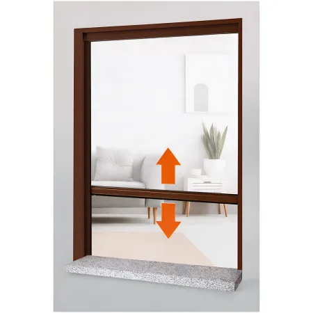 Zanzariera a Rullo Verticale 120x160 Riducibile in Alluminio Marrone