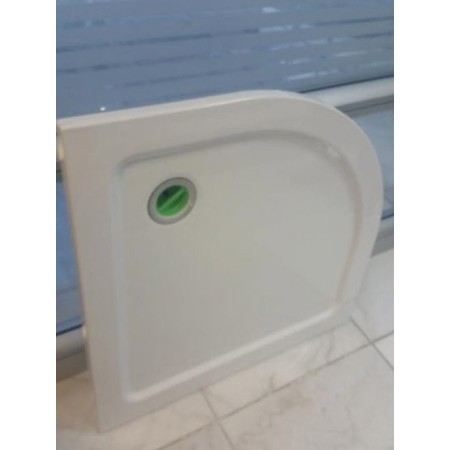 Piatto Doccia Resina Angolare Semicircolare 80x80 90x90 Flat 3cm Bianco Piletta