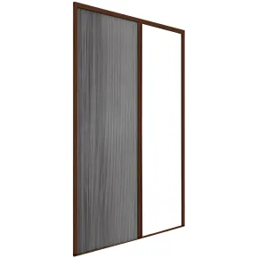 Zanzariera Plissettata Laterale Marrone Guida Bassa Porta 105x240
