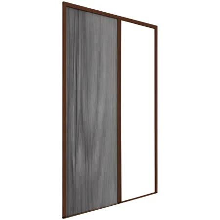 Zanzariera Plissettata Laterale Marrone Guida Bassa Porta 105x240