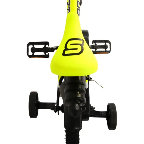 Bicicletta Bambini 12" Sportiva Giallo Rotelle Removibili Borraccia