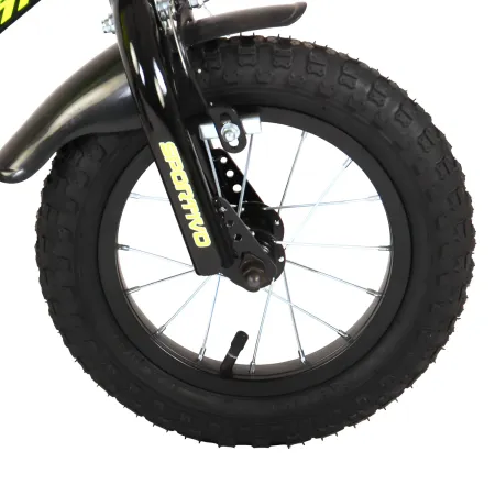 Bicicletta Bambini 16" Sportiva Giallo Rotelle Removibili Borraccia