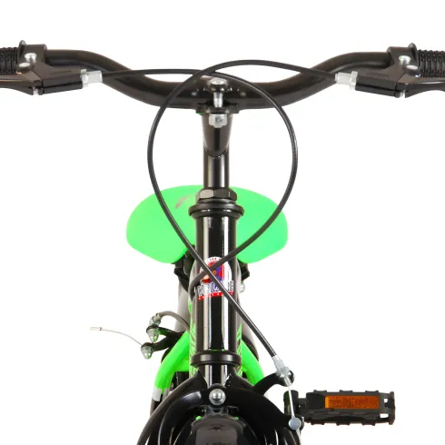 Bicicletta Bambini 14" Sportiva Verde Rotelle Removibili Borraccia