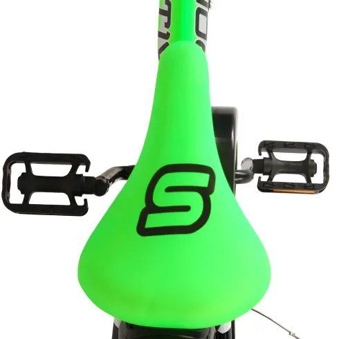 Bicicletta Bambini 14" Sportiva Verde Rotelle Removibili Borraccia