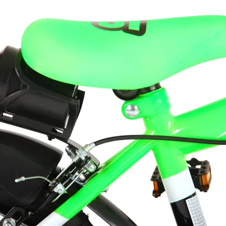 Bicicletta Bambini 14" Sportiva Verde Rotelle Removibili Borraccia